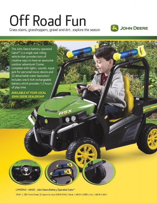 john deere 6v gator ride on