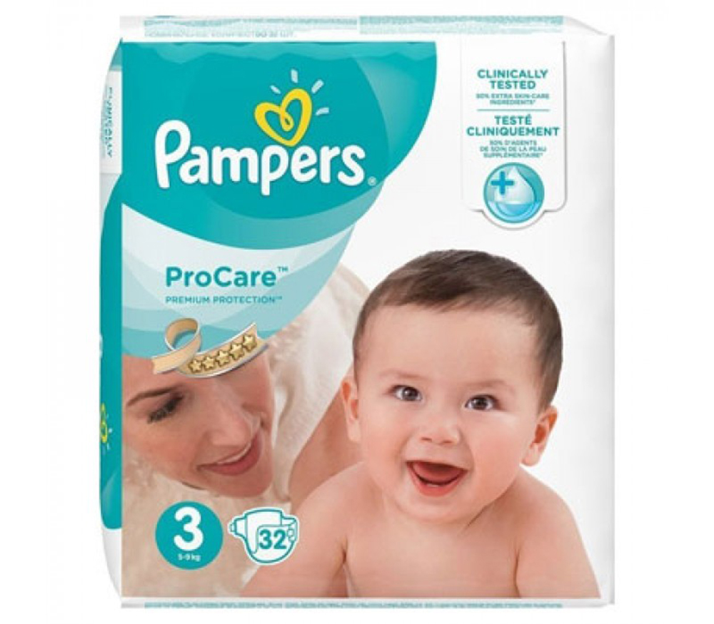 Pro-Care Essential Nappies - Size 3. 5kg- 9kg. 32 Nappies.